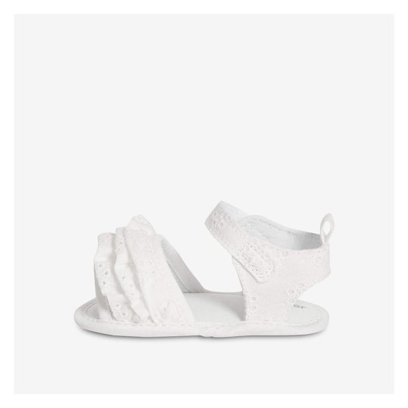 JOE FRESH Baby Girls' Ruffle Sandals in White - Size 1 - Picture 3 of 9